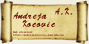 Andreja Kočović vizit kartica